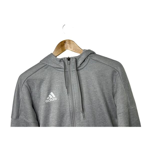 Adidas CLIMAWARM Gray Long Sleeve Full-Zip Hooded Jacket Women's Small - Picture 2 of 6